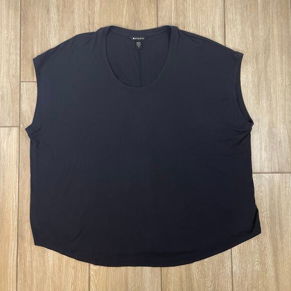 Athleta Cloudlight Stratus Tee Black Sleeveless Top Plus Size 3X Modal Blend - Picture 1 of 7